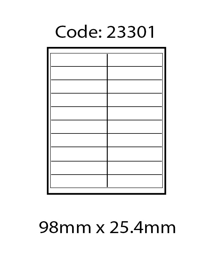 ABBA 23301 Laser Label [98mm x 25.4mm]